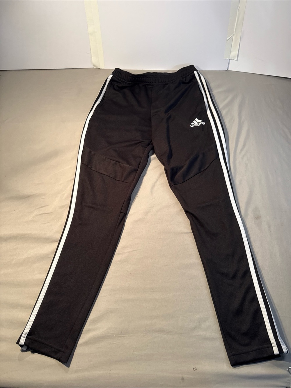 adidas Black Joggers with White Side Stripes - mens Athletic Pants